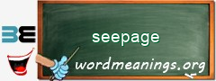 WordMeaning blackboard for seepage